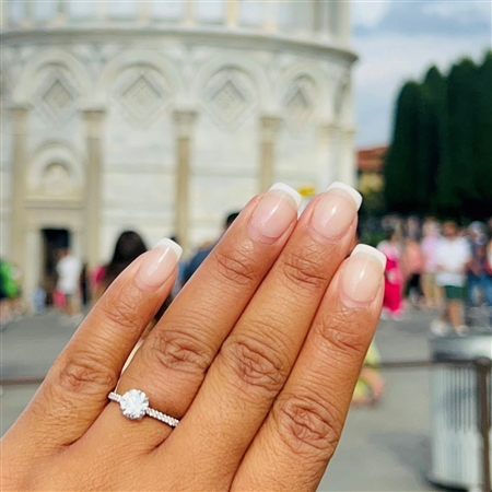 The ring is beautiful tons of compliments from friends and family! 